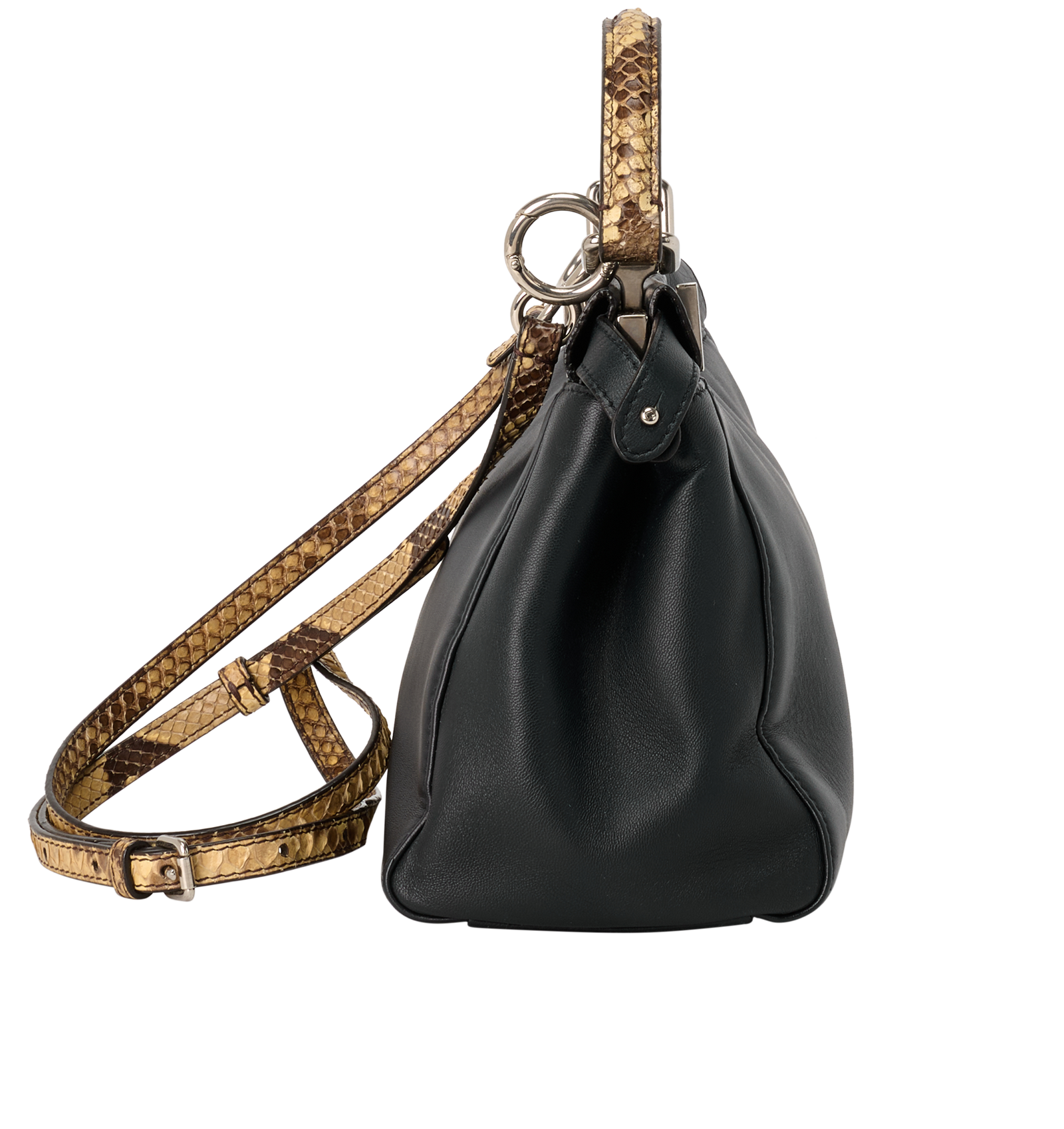 Mini Peekaboo Monster, &pound;1,500, Handbags, Blue, Leather/Snake, Side view